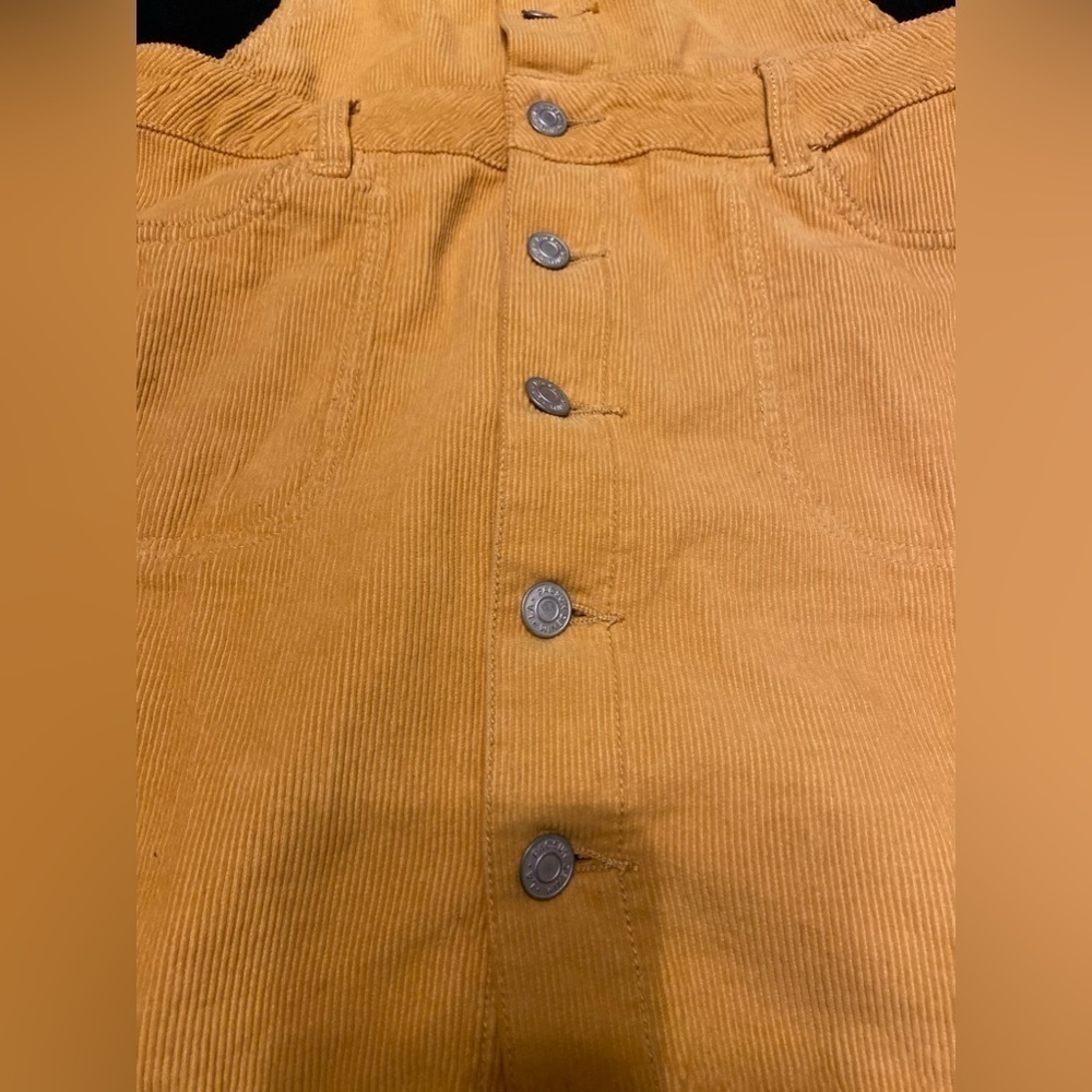 PacSun women's medium yellow-gold corduroy overalls dress - Picture 2 of 6